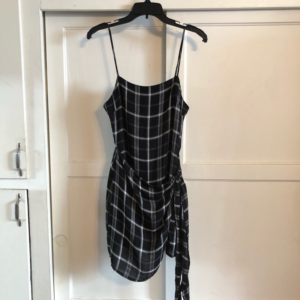 Cotton Candy LA black & white plaid mini dress!
